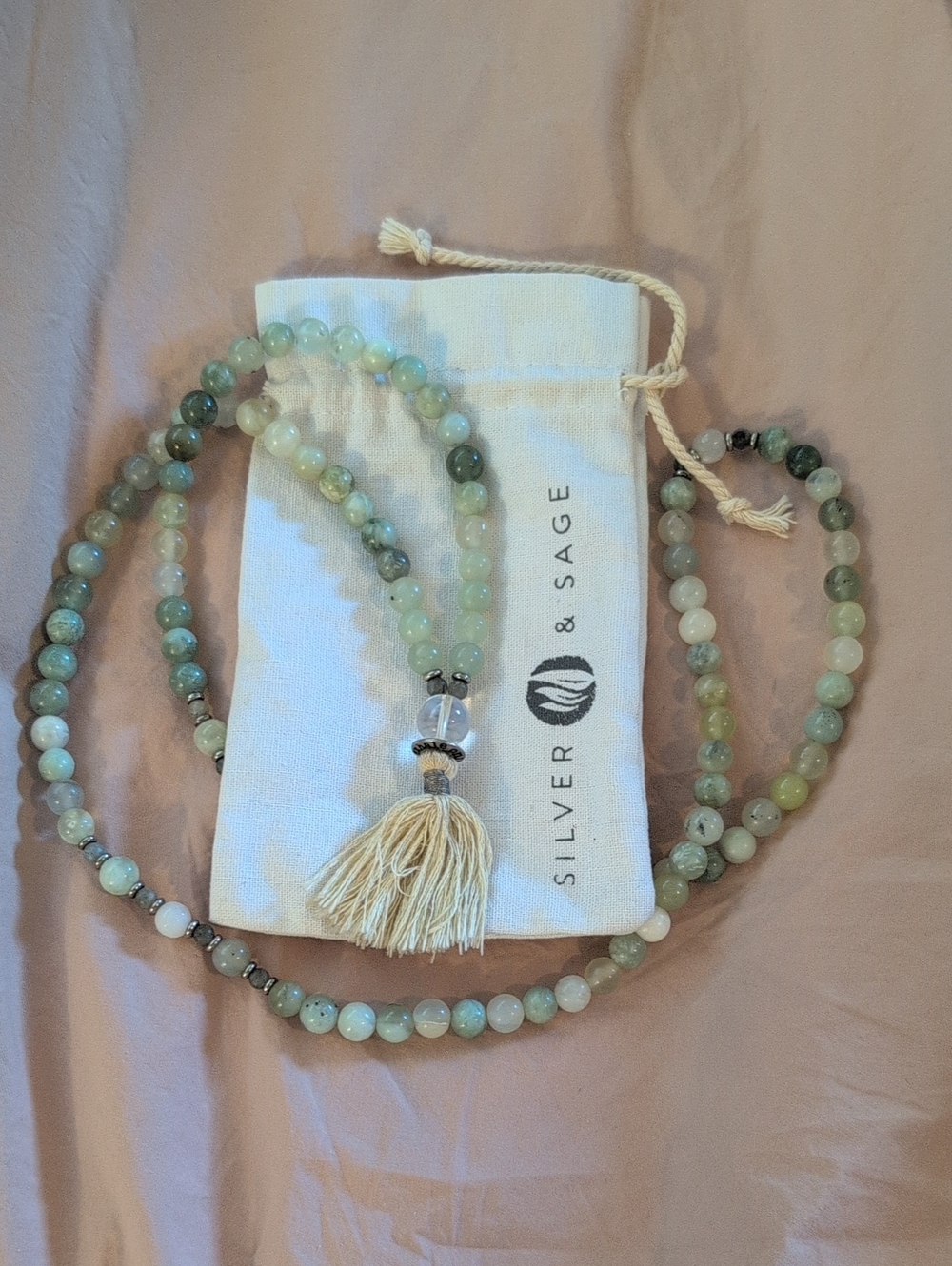 SILVER AND SAGE Watch Me Soar Mala Necklace Bracelet